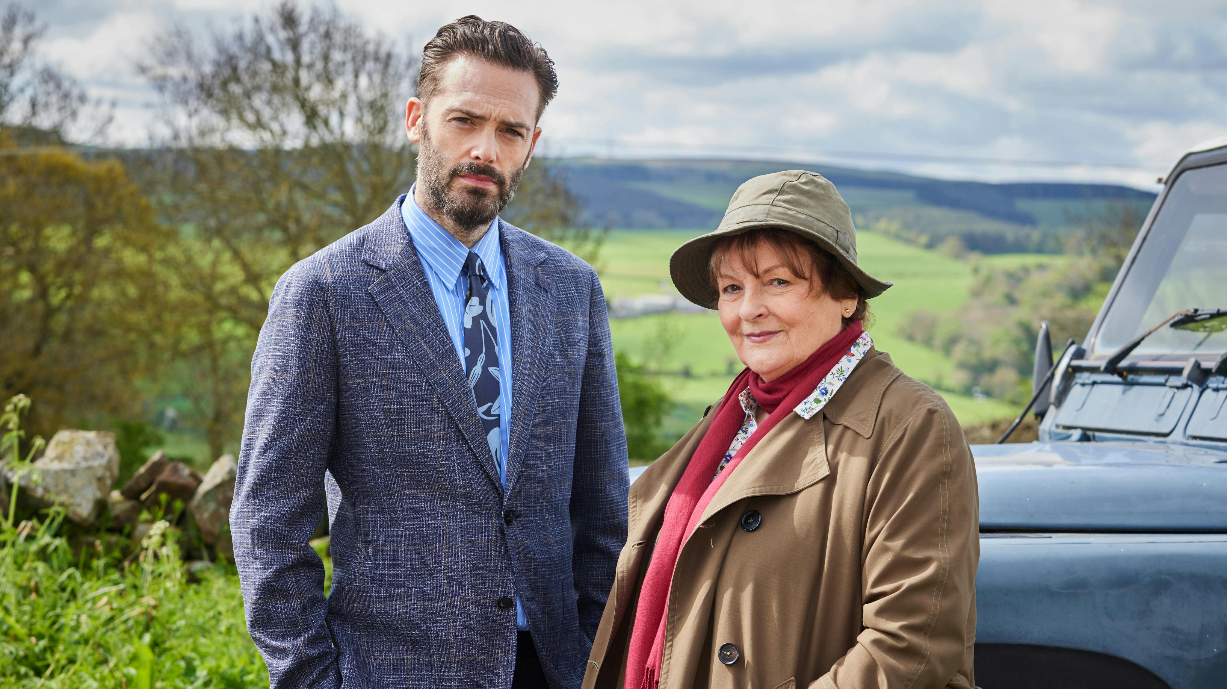 Brenda Blethyn og David Leon som kriminalkommissær Vera Stanhope og Joes Ashworth på settet på deres første optagedag