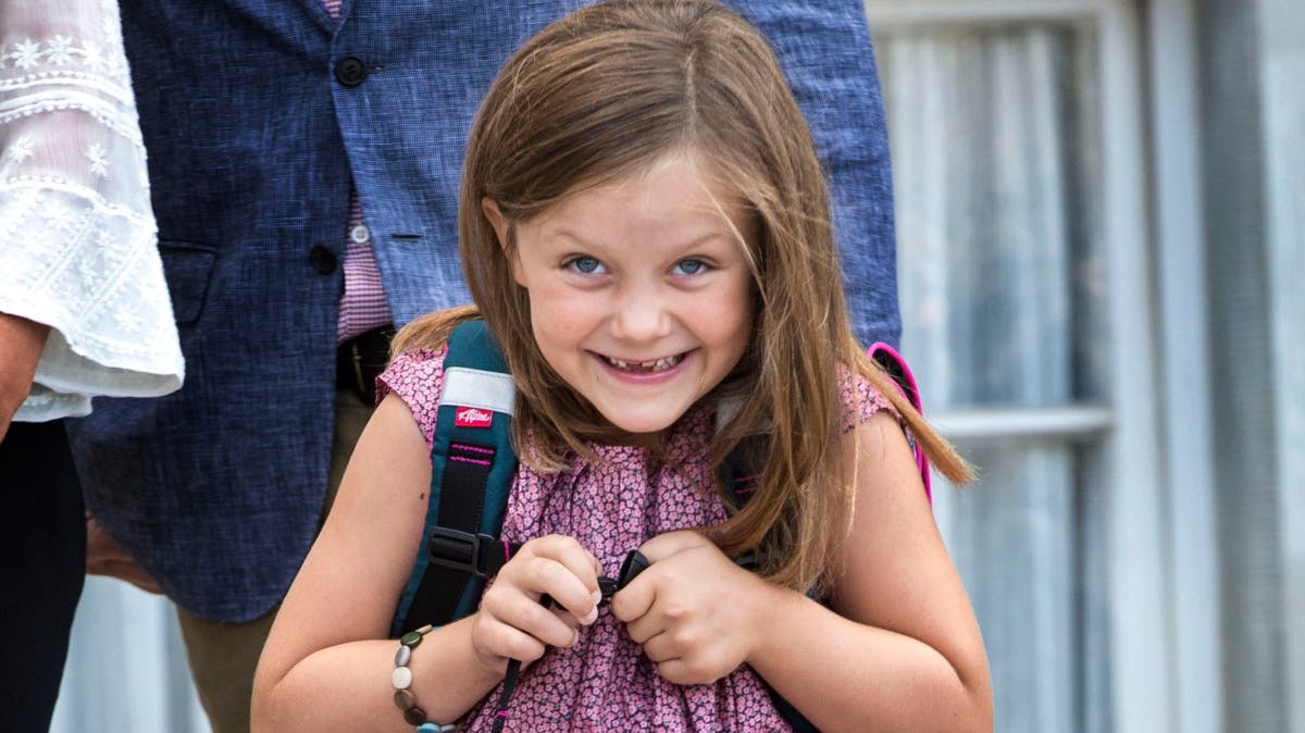 Prinsesse Isabellas første skoledag i 2013.