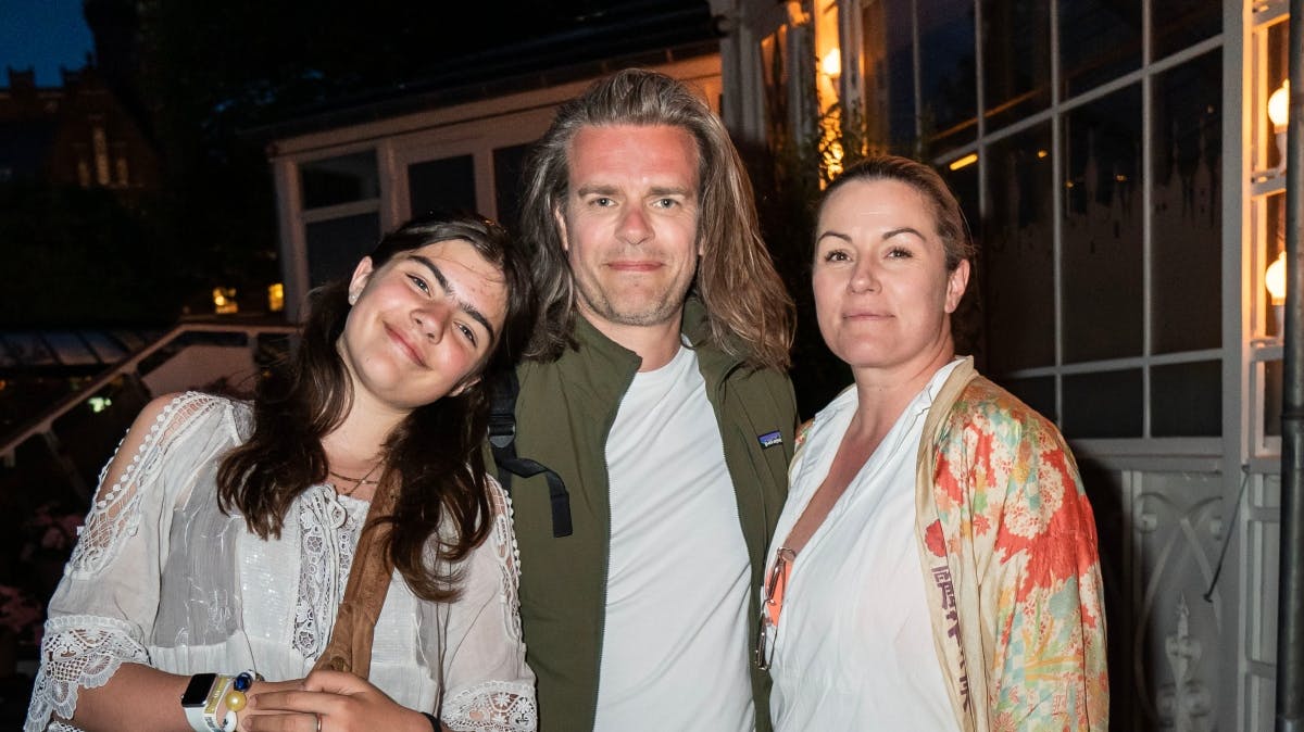 Carsten Svendsen med sin kæreste Cecilie samt datteren Rosa.