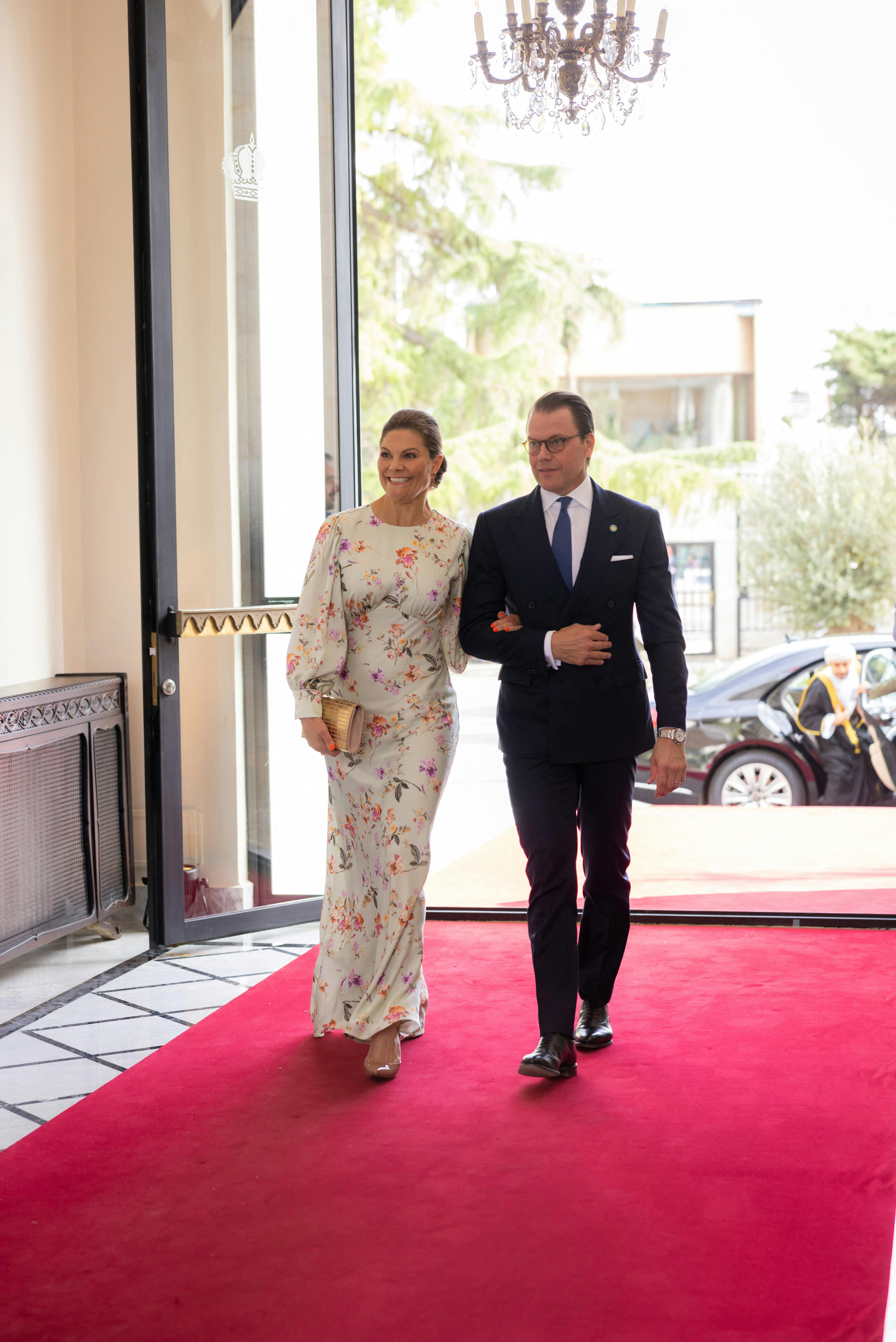 Kronprinsesse Victoria og prins Daniel af Sverige til bryllup i Jordan.&nbsp;
