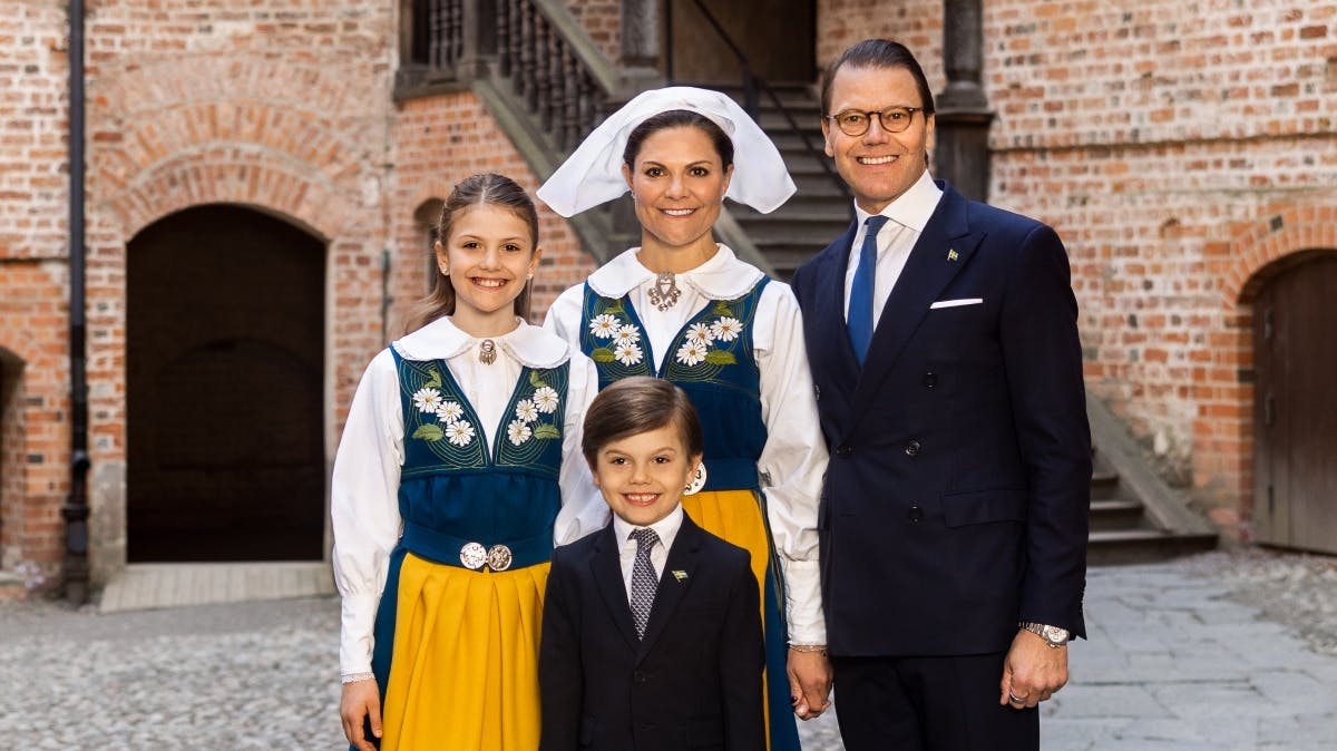 Prinsesse Estelle, kronprinsesse Victoria, prins Daniel samt prins Oscar.