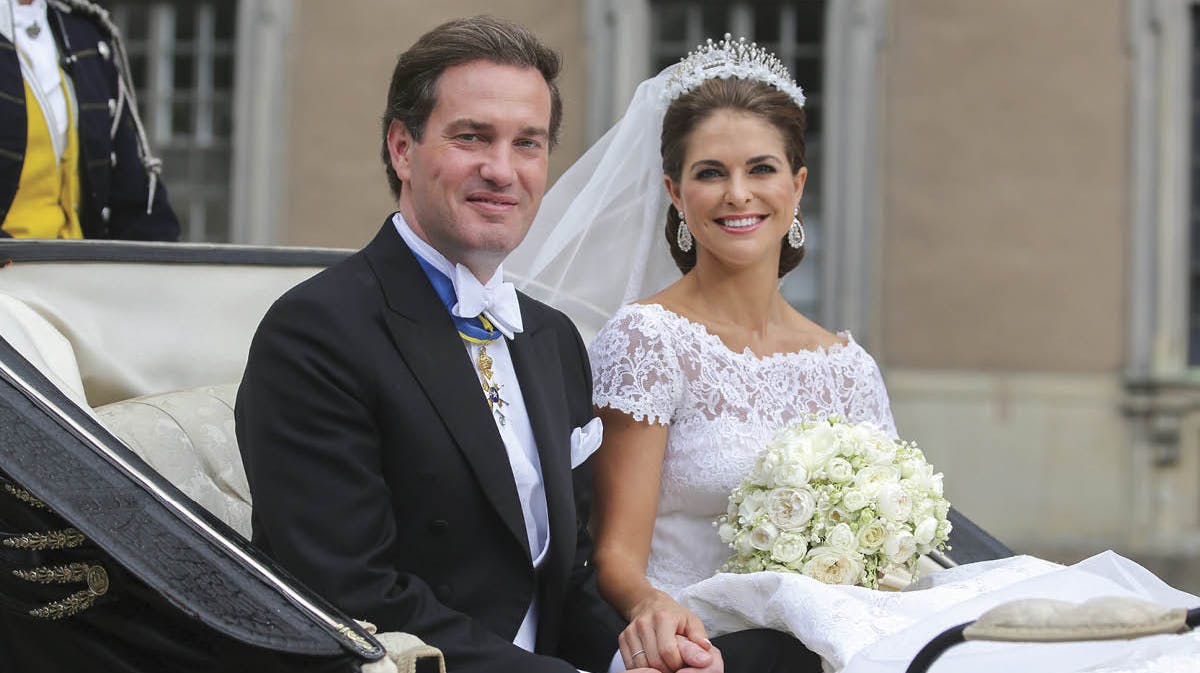 Christopher O'Neill og prinsesse Madeleine på bryllupsdagen 8. juni 2013.