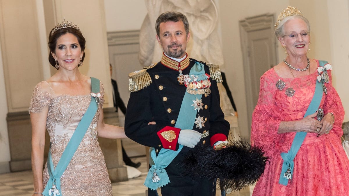 Kronprinsesse Mary, kronprins Frederik og dronning Margrethe