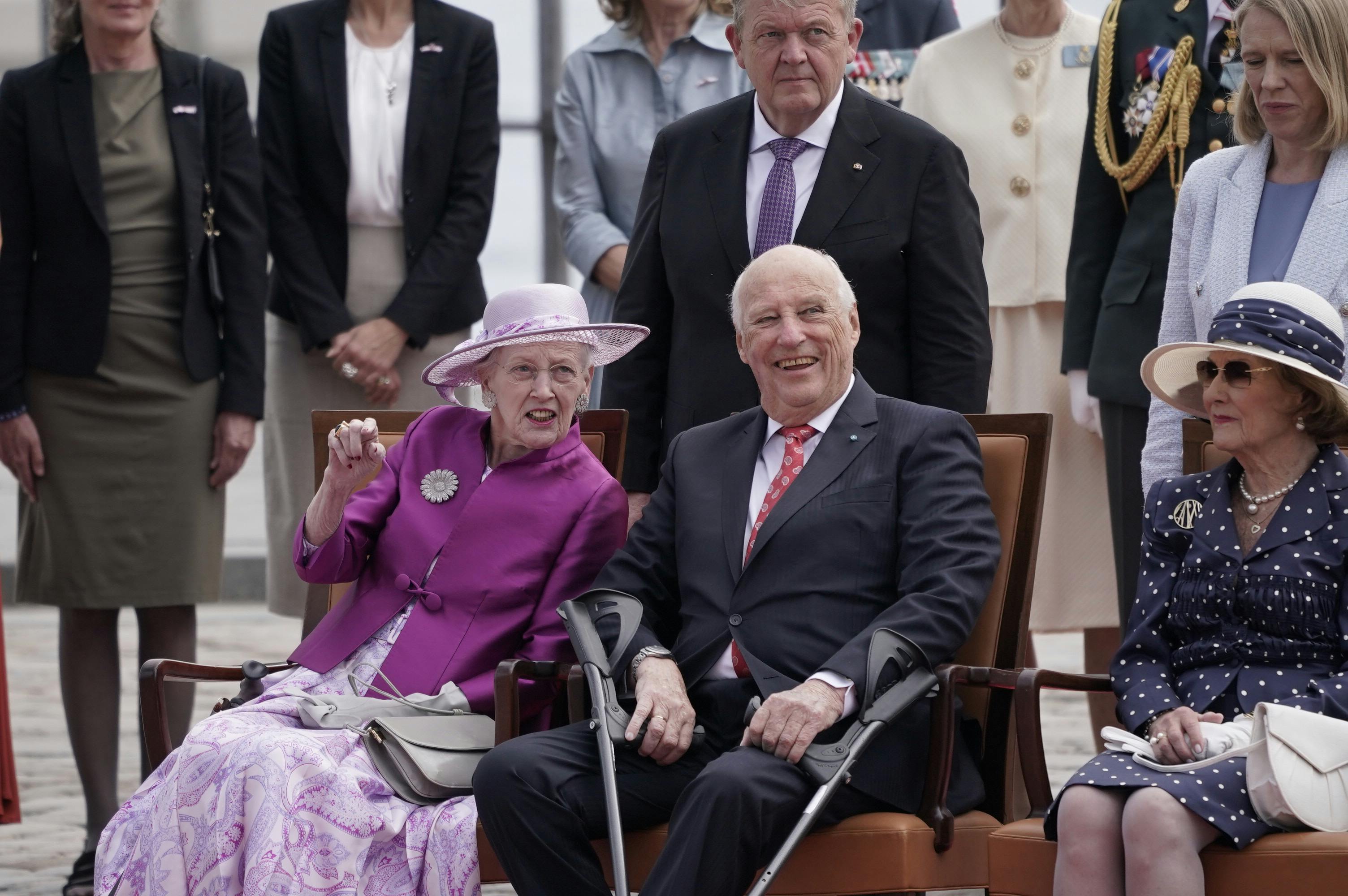 Dronning Margrethe, kong Harald og dronning Sonja
