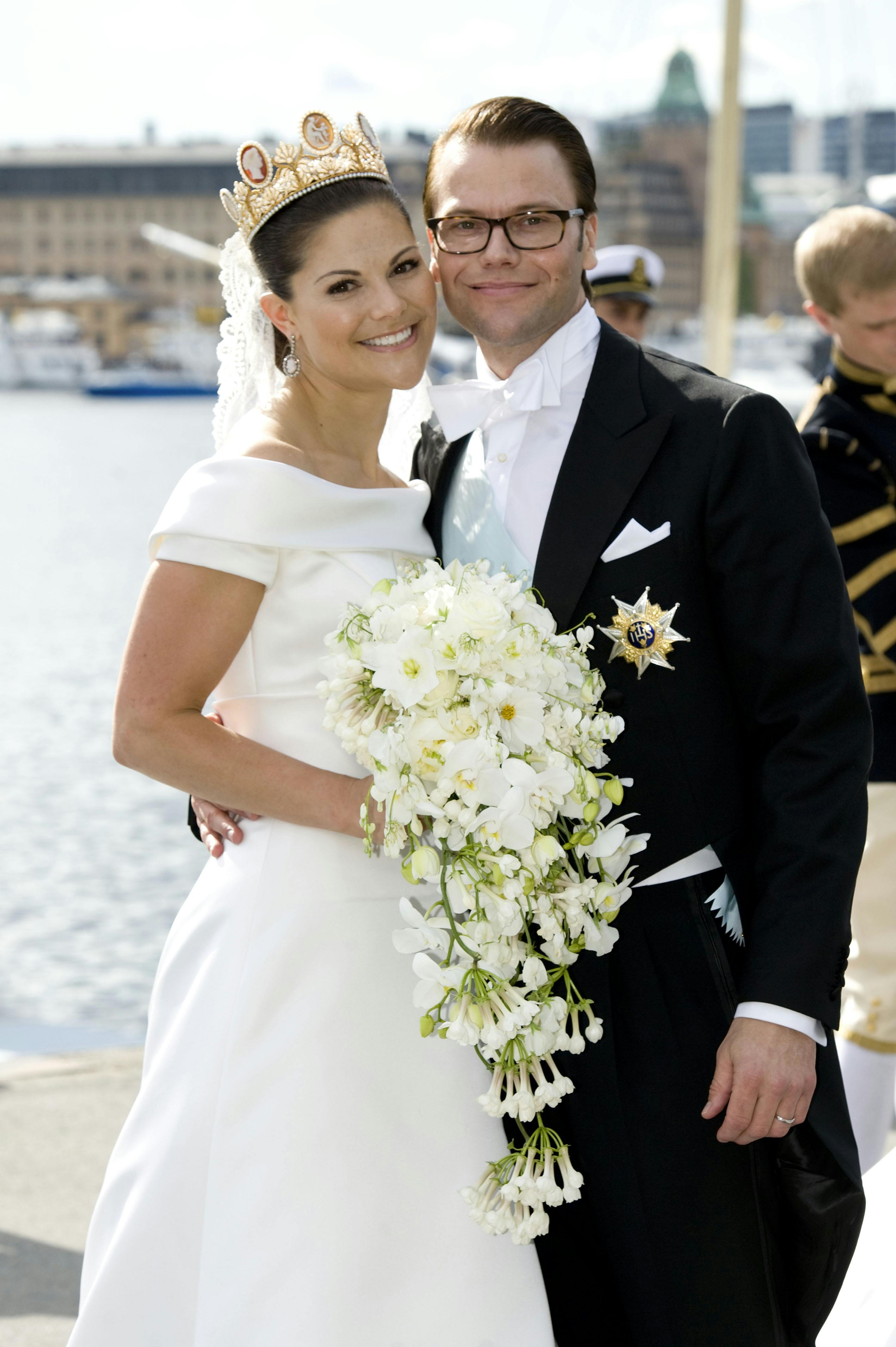 Kronprinsesse Victoria og prins Daniel ved brylluppet den 19. juni 2010. 