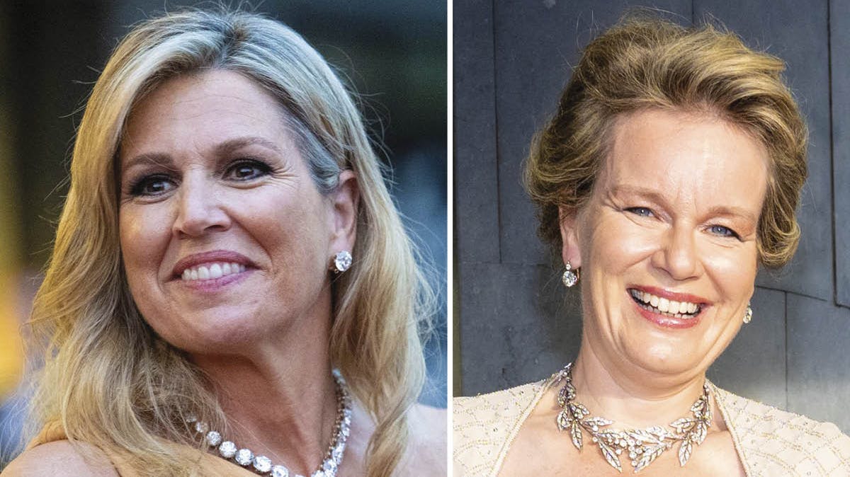 Dronning Maxima og dronning Mathilde i Bruxelles.