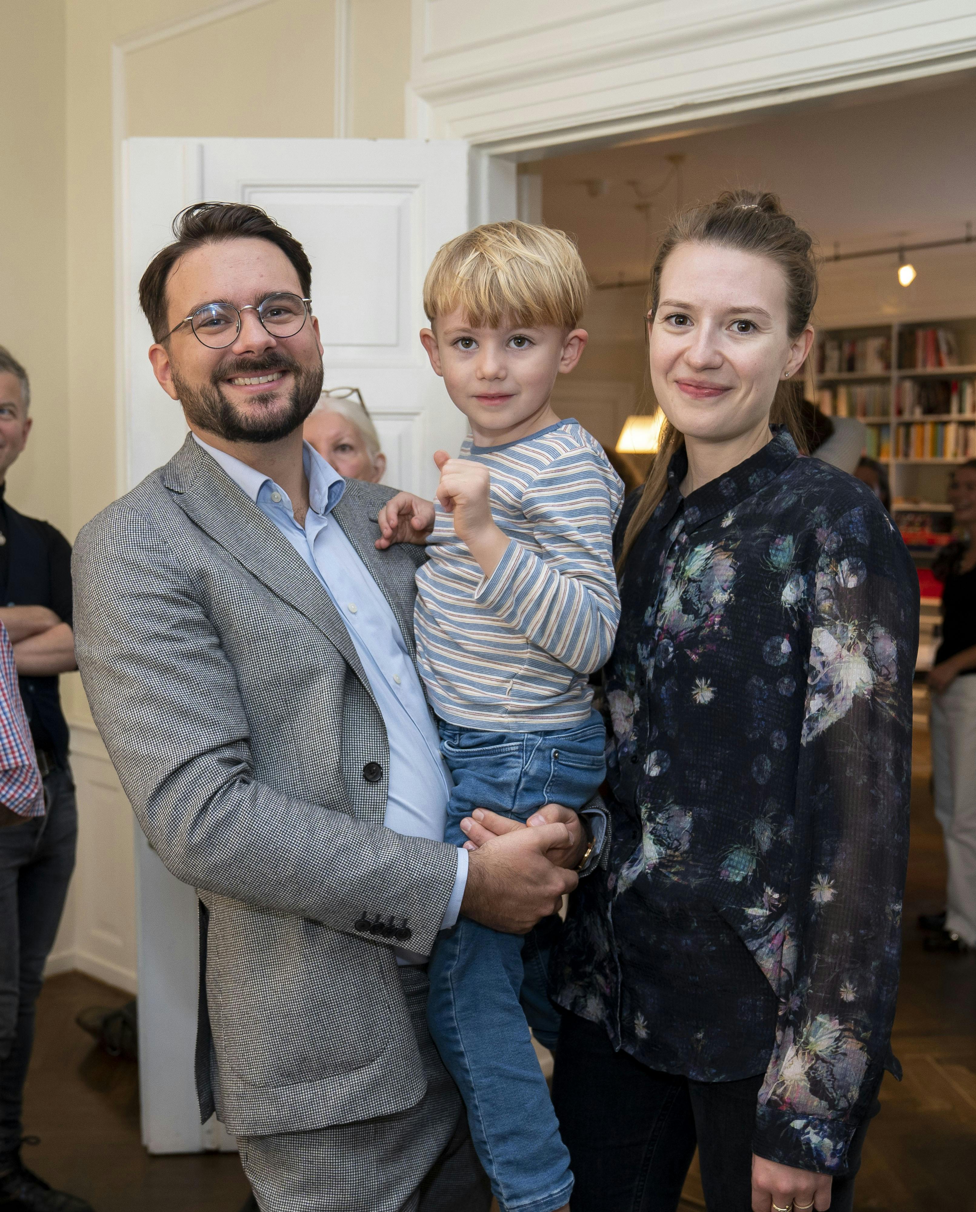 Phillip Faber med hustruen Selma og deres søn August.