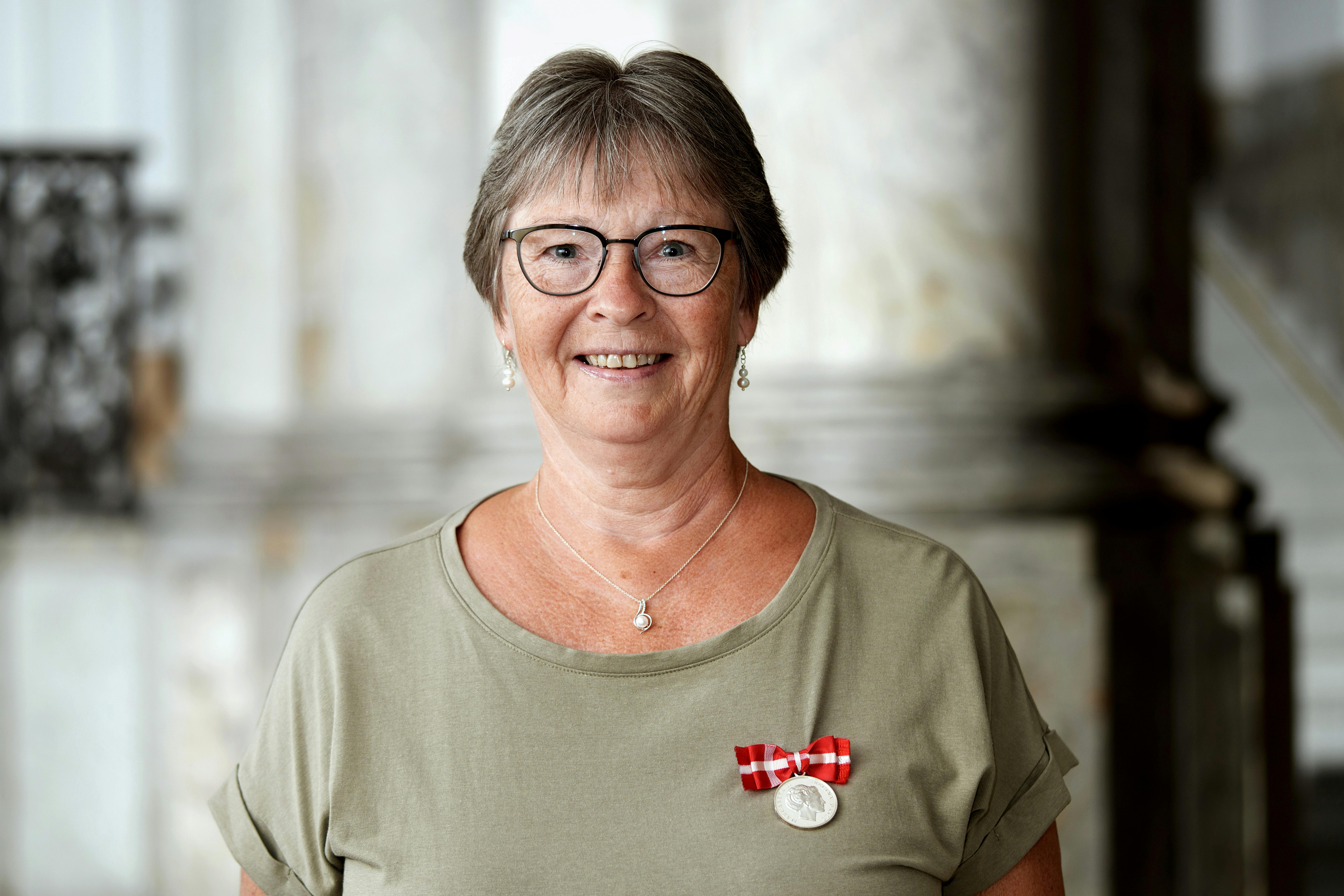 Sygehjælper på Ældrecenter Lundegården Marianne Laura Spandet Gregersen, Brønderslev, takkede for Fortjenstmedaljen ved den Offentlige audiens på Christiansborg Slot i København, mandag den 26. juni 2023.
