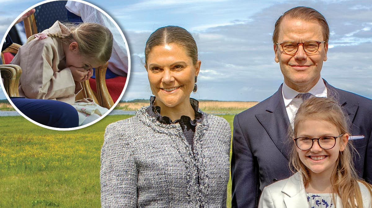 Kronprinsesse Victoria, prins Daniel og prinsesse Estelle.