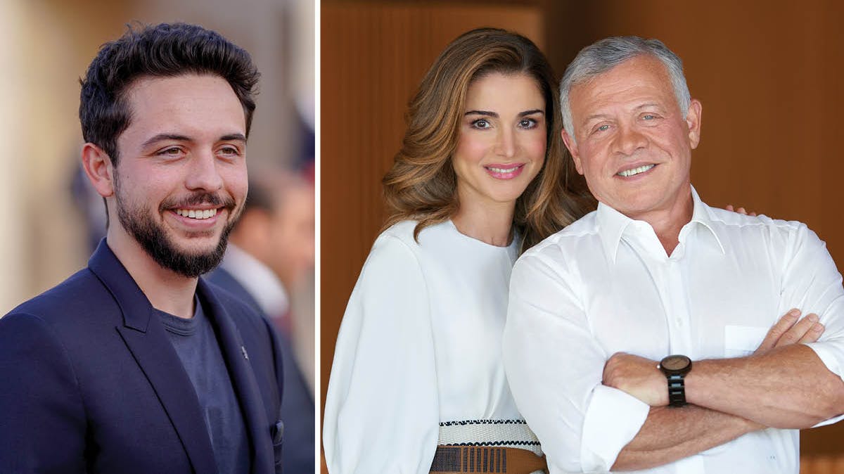 Kronprins Hussein - dronning Rania og kong Abdullah.