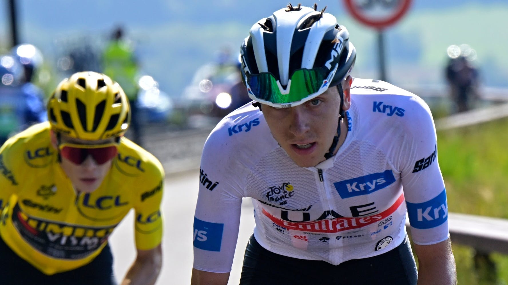 Jonas Vingegaard og Tadej Pogačar.