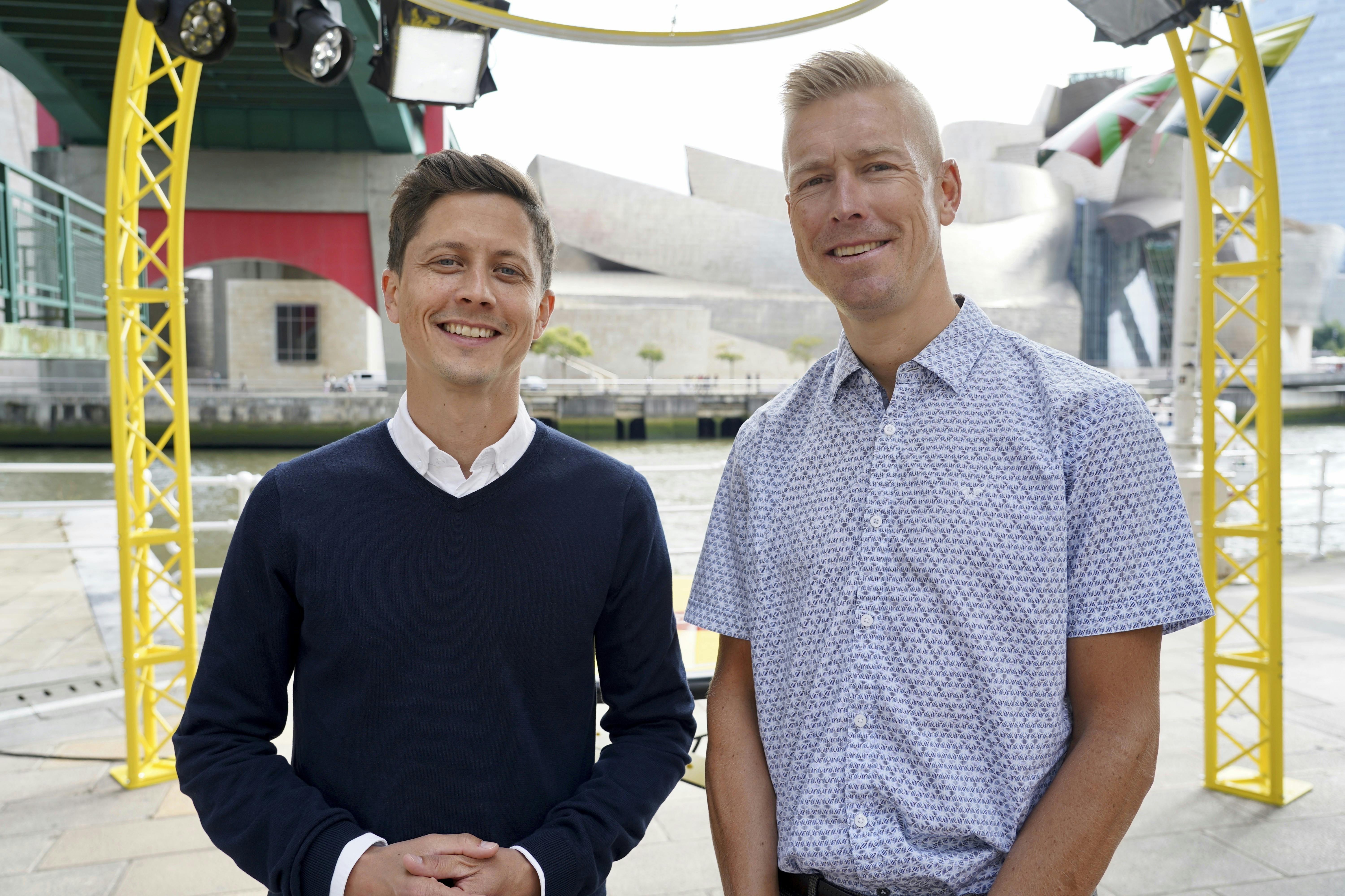 TV 2's Tour de France-hold 2023. Rasmus Staghøj og Lars Bak