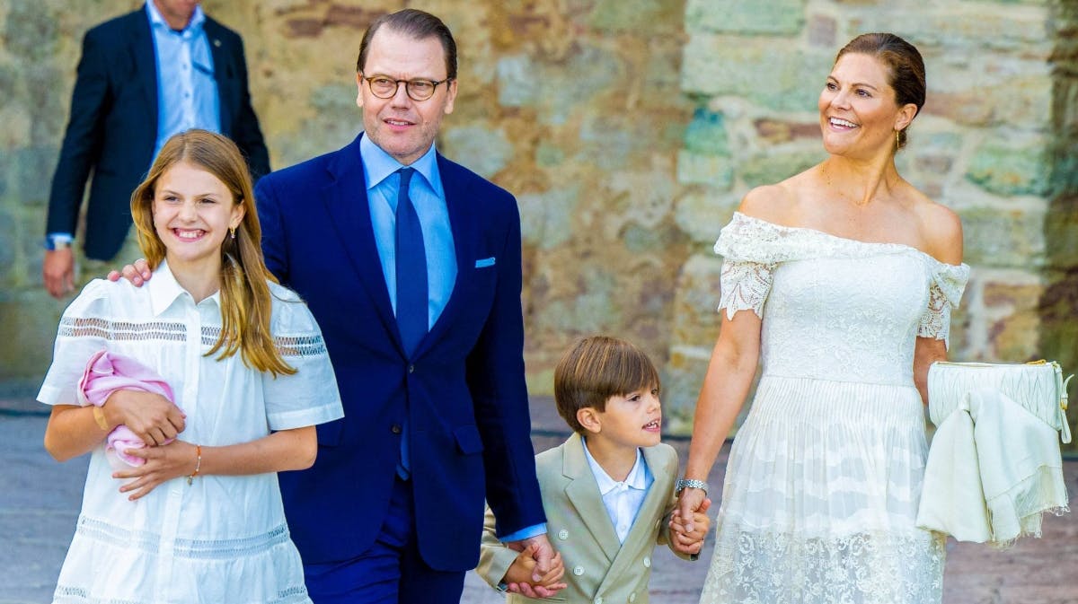 Prinsesse Estelle, prins Daniel, prins Oscar og kronprinsesse Victoria (arkivfoto).