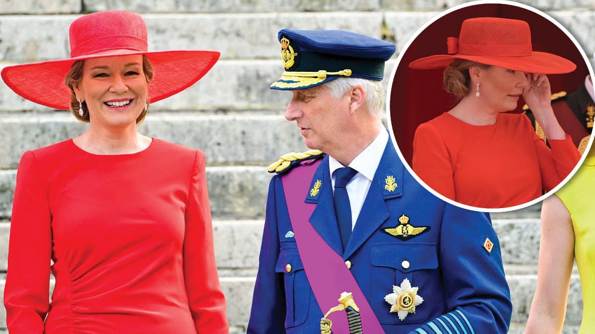 Dronning Mathilde og kong Philippe til nationaldagen. 