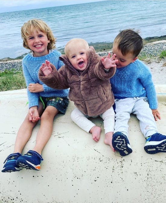 Dennis Knudsens børn, Lucas, Noah og Aura.