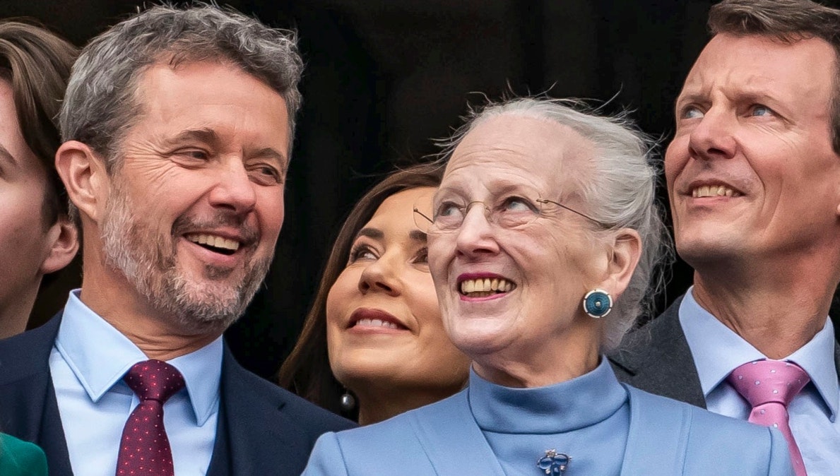 Kronprins Frederik, dronning Margrethe og prins Joachim