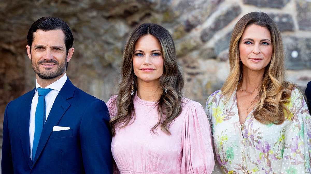 Prins Carl Philip, prinsesse Sofia og prinsesse Madeleine.