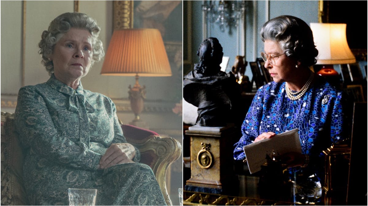 Imelda Staunton spiller dronning Elizabeth i "The Crown".