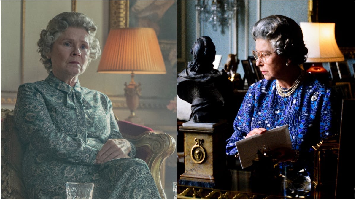 Imelda Staunton spiller dronning Elizabeth i "The Crown".