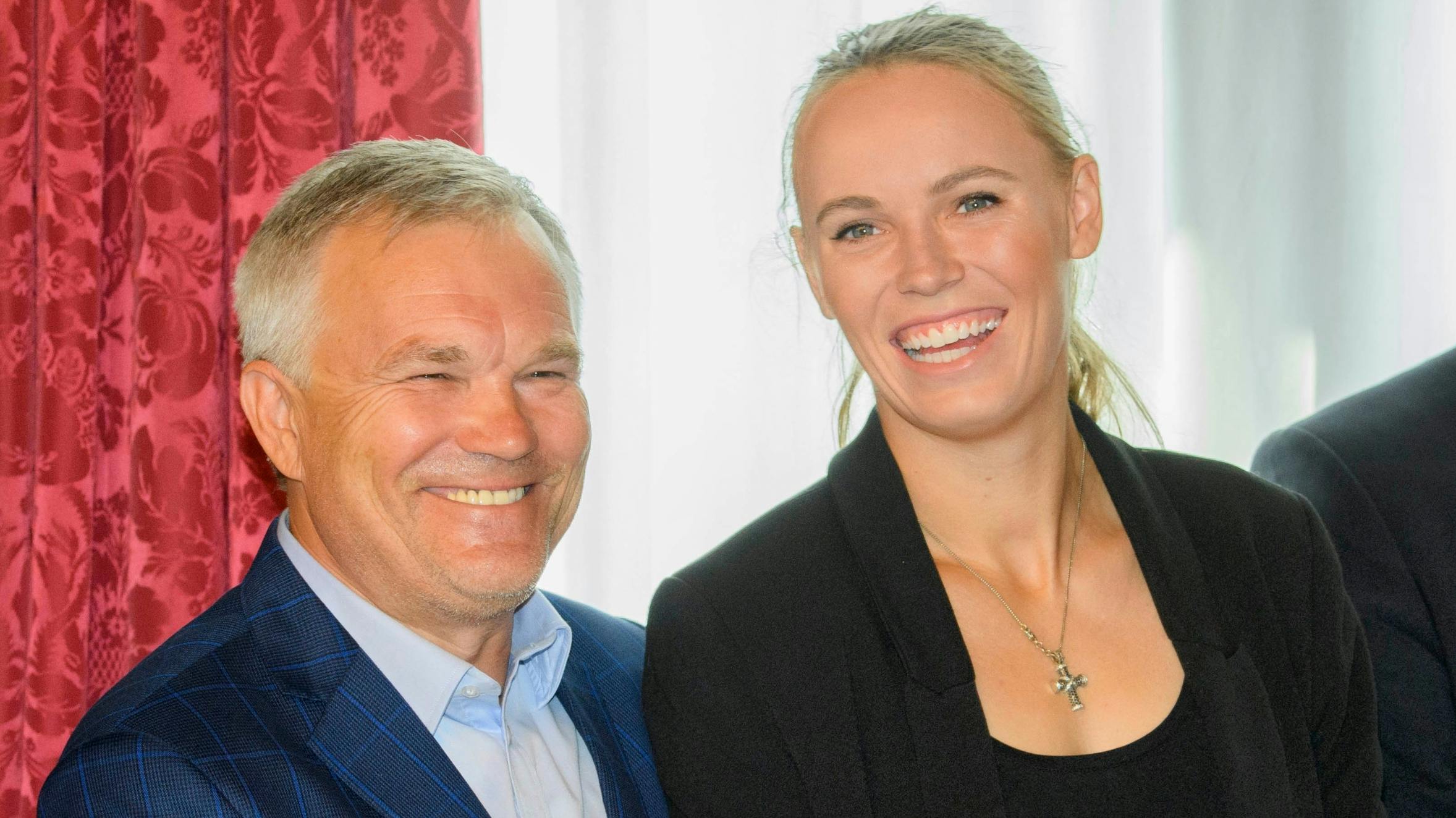 Piotr og Caroline Wozniacki.