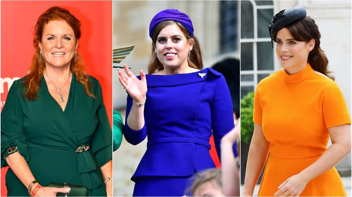 Sarah Ferguson, prinsesse Beatrice og prinsesse Eugenie.