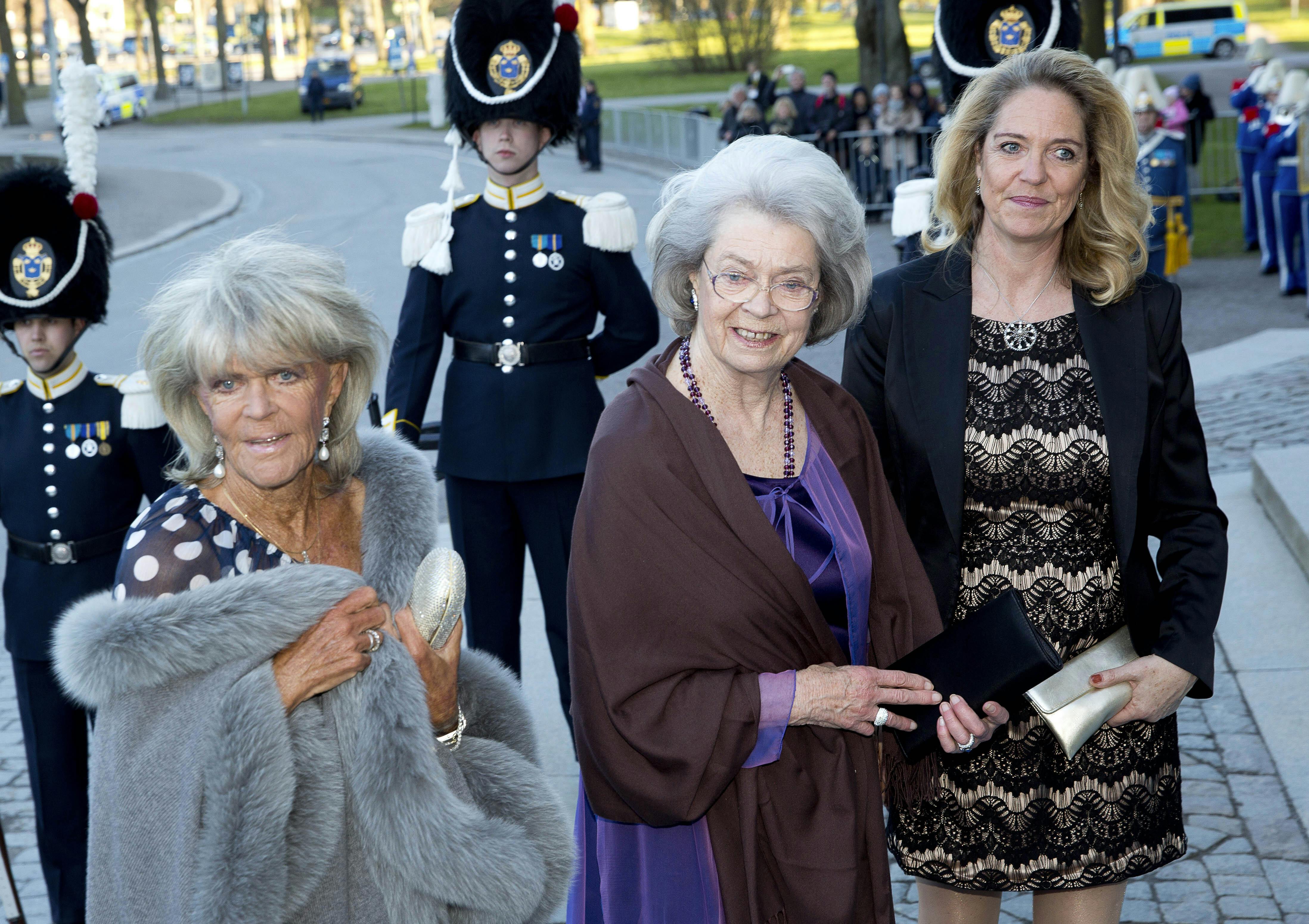 Princess Birgitta (L-R), Princess Desiree and Princess Margaretha of Sweden arrive at the Nordic museum for the concert by the Royal Swedish Opera and Stockholm Concert on the occasion of the 70th birthday of the Swedish King Carl Gustaf in Stockholm, Sweden, 29 April 2016. Photo by: Albert Nieboer/picture-alliance/dpa/AP Images
