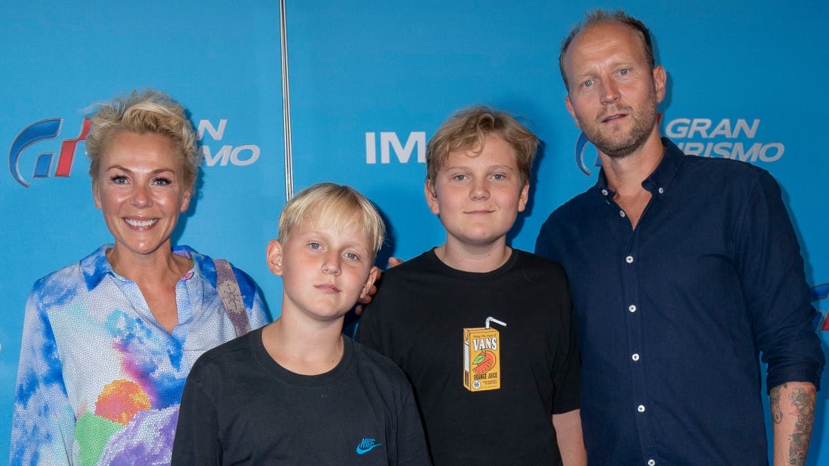 Lene og Anders Beier med sønnerne Otto og Arthur.&nbsp;