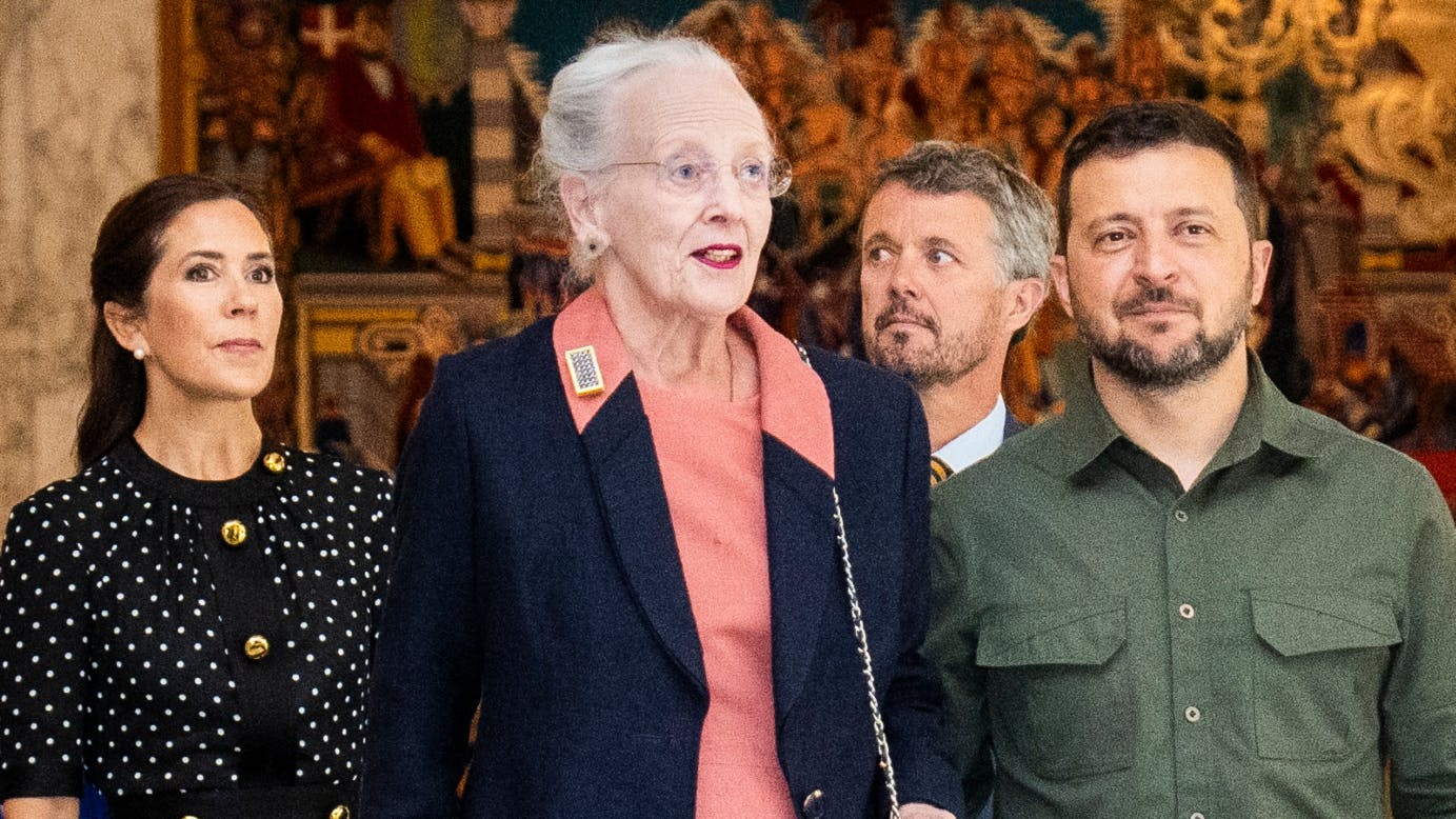 Dronning Margrethe og Zelenskyj. 