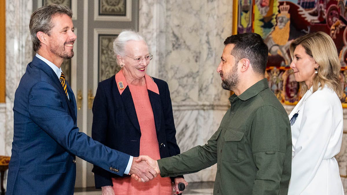 Den kongelige familie tog imod det ukrainske præsidentpar på Christiansborg. 