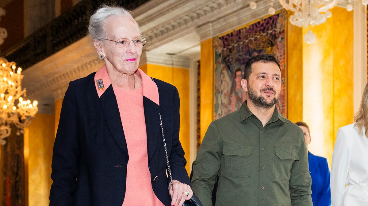 Dronning Margrethe og præsident Zelenskjy.