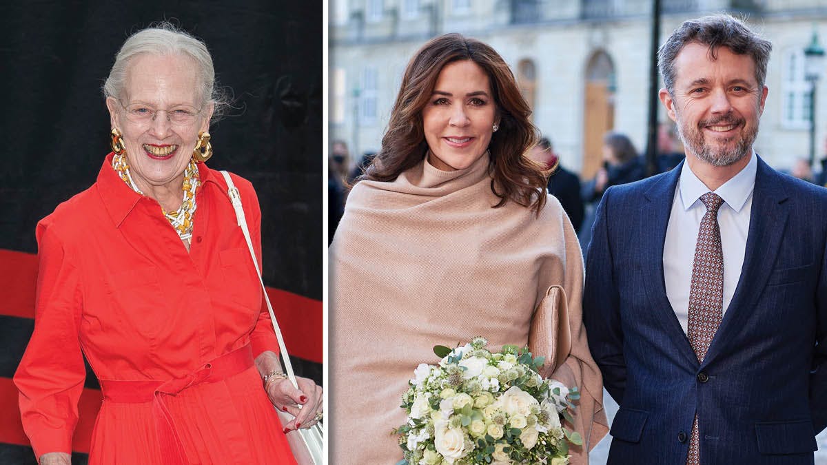 Arkivfotos: Dronning Margrethe og kronprinsparret. 