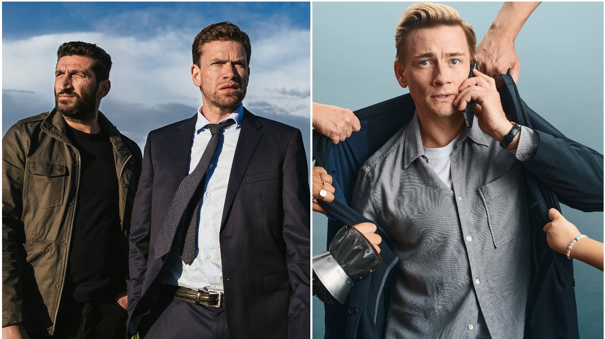 Fares Fares og Nikolaj Lie Kaas i "Flaskepost fra P" og Esben Smed som Joe i "Agent". 