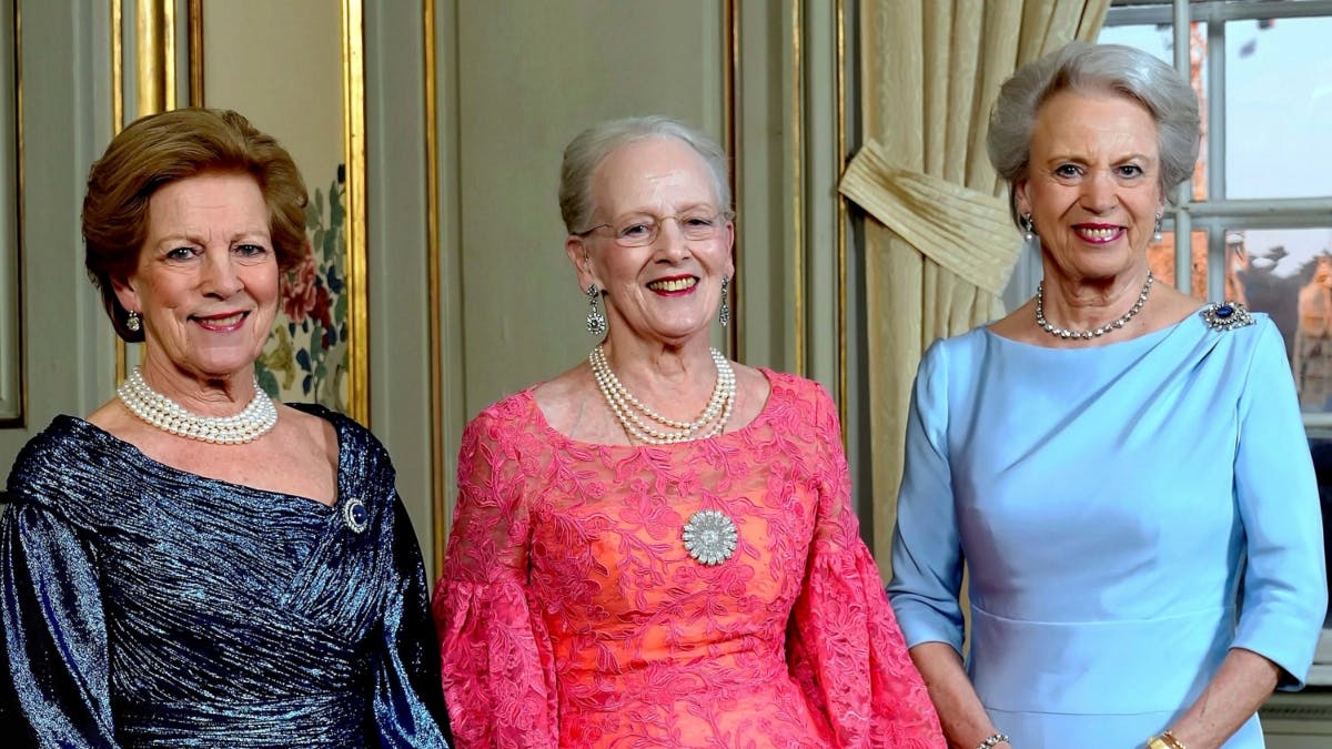 Dronning Anne-Marie, dronning Margrethe og prinsesse Benedikte&nbsp;