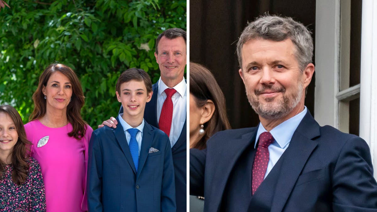 Komtesse Athena, prinsesse Marie, grev Henrik, prins Joachim og kronprins Frederik.&nbsp;