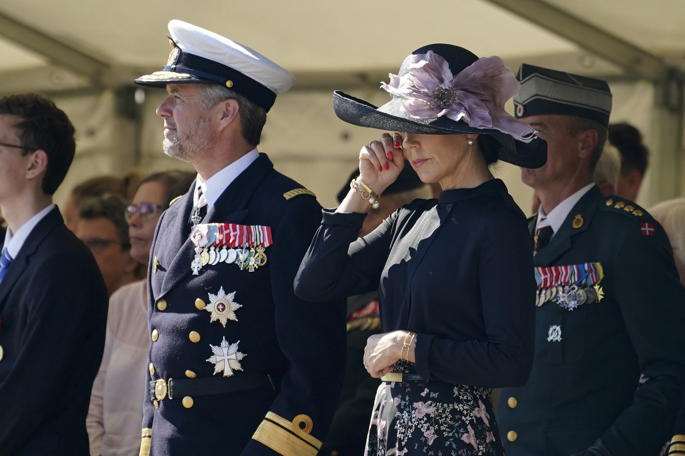 Kronprins Frederik og kronprinsesse Mary ved Flagdagen 2023.