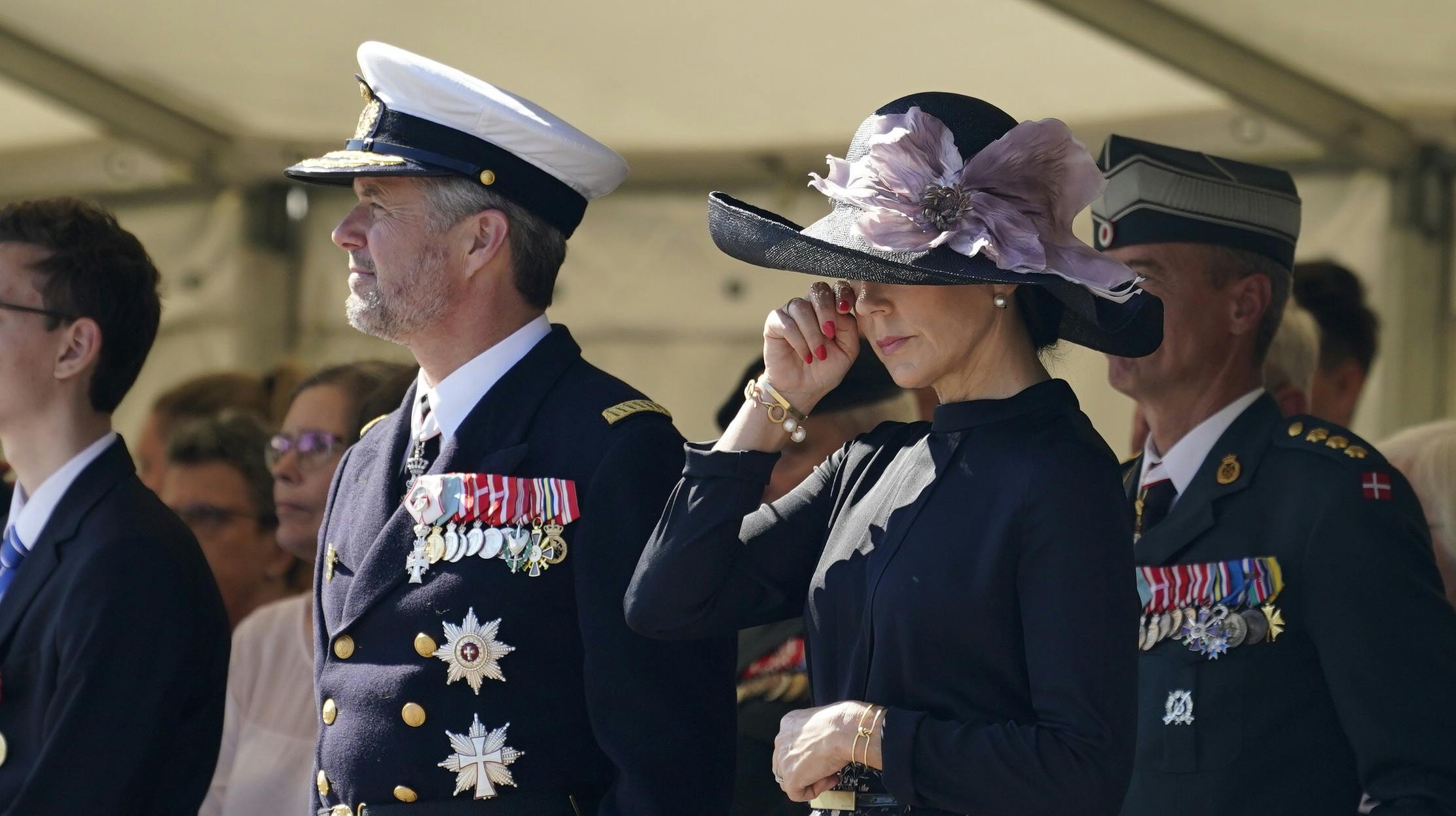Kronprins Frederik og kronprinsesse Mary ved Flagdagen 2023.