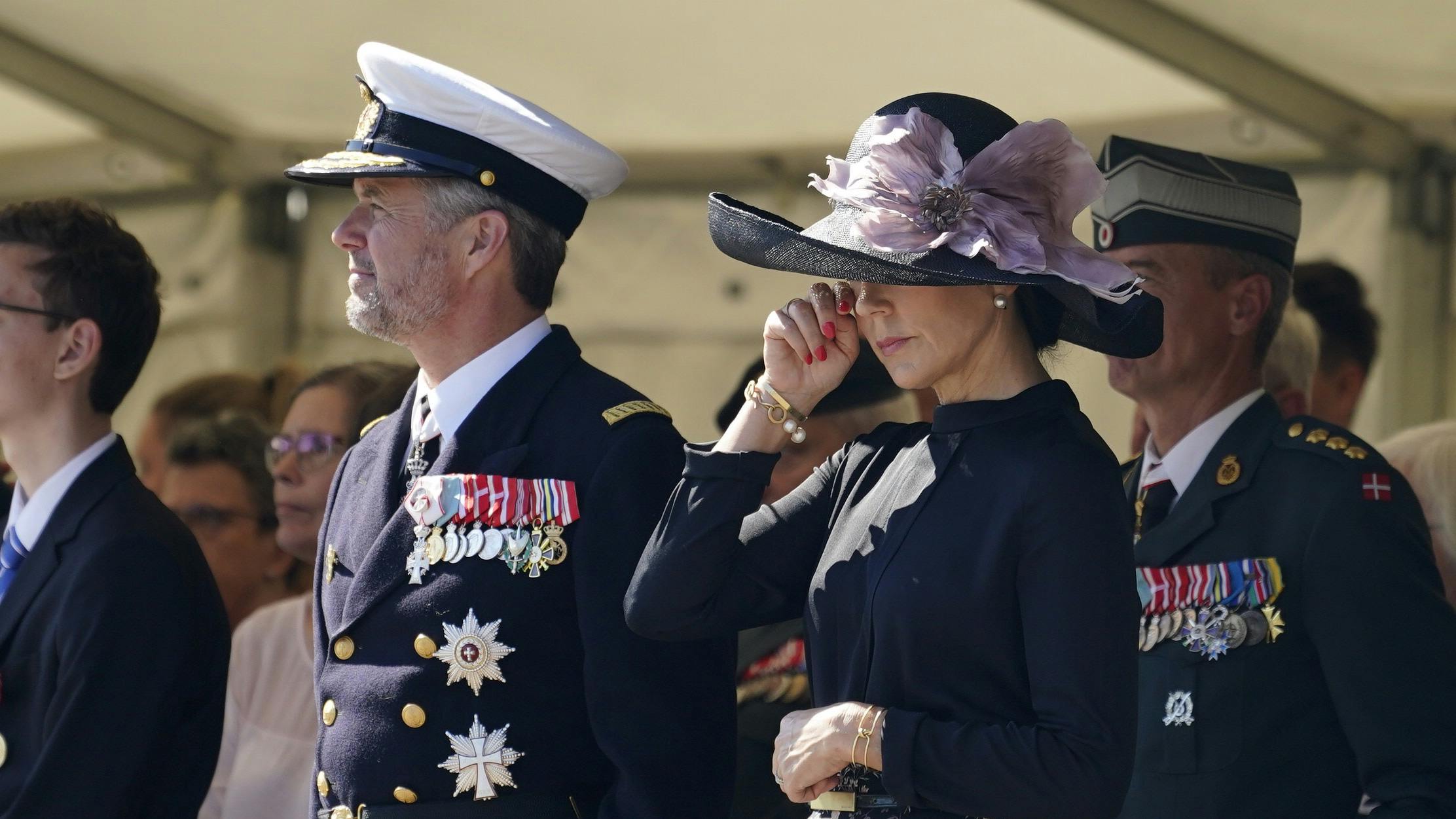 Kronprins Frederik og kronprinsesse Mary ved Flagdagen 2023.
