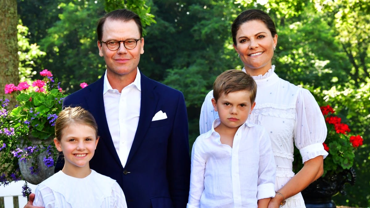 Prinsesse Estelle, prins Daniel, prins Oscar og kronprinsesse Victoria.&nbsp;