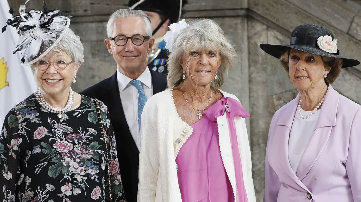 Prinsesse Christina, hendes mand Tord Magnuson, prinsesse Birgitta og prinsesse Desiree til kronprinsesse Victorias 40-års fejring i 2017.