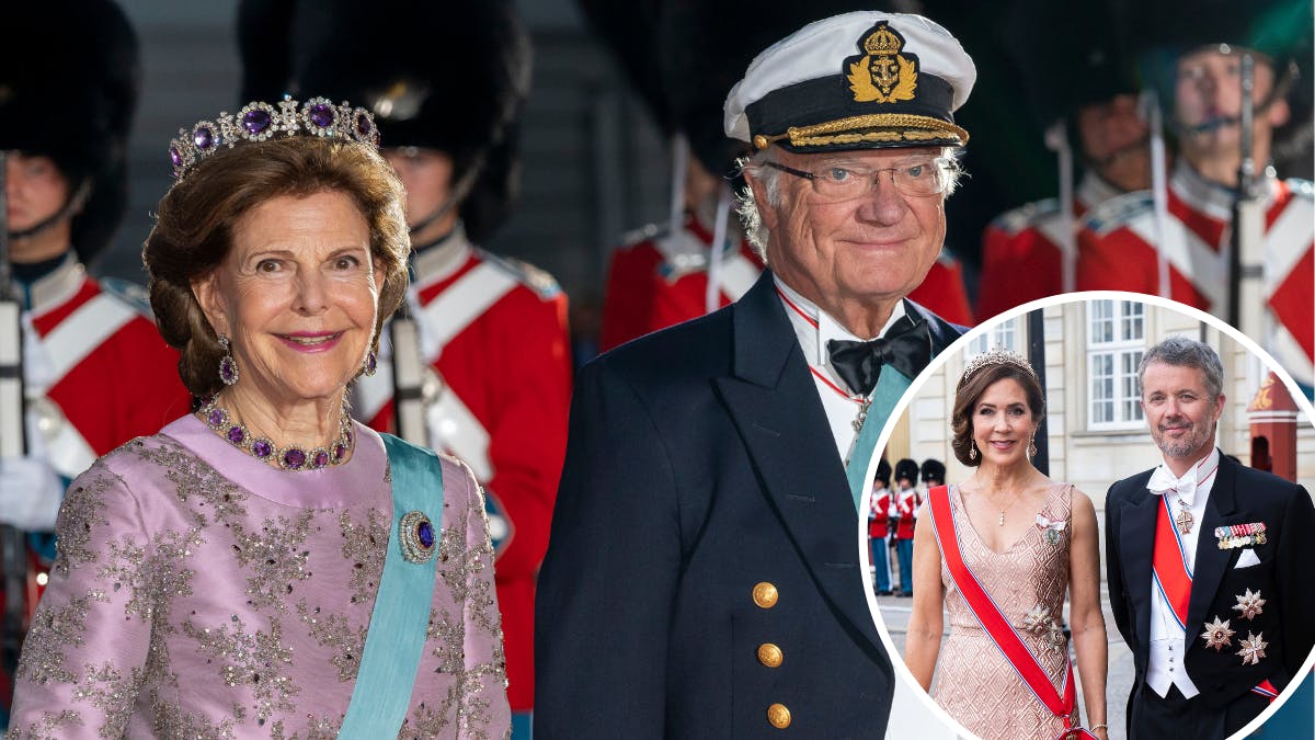 Dronning Silvia og kong Carl Gustaf samt kronprinsesse Mary og kronprins Frederik