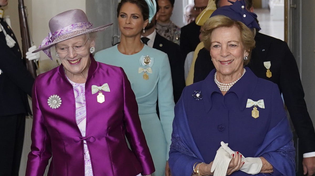 Dronning Margrethe og dronning Anne-Marie.