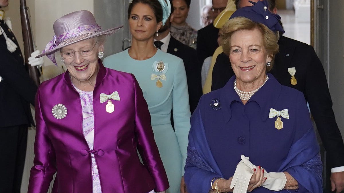 Dronning Margrethe og dronning Anne-Marie.