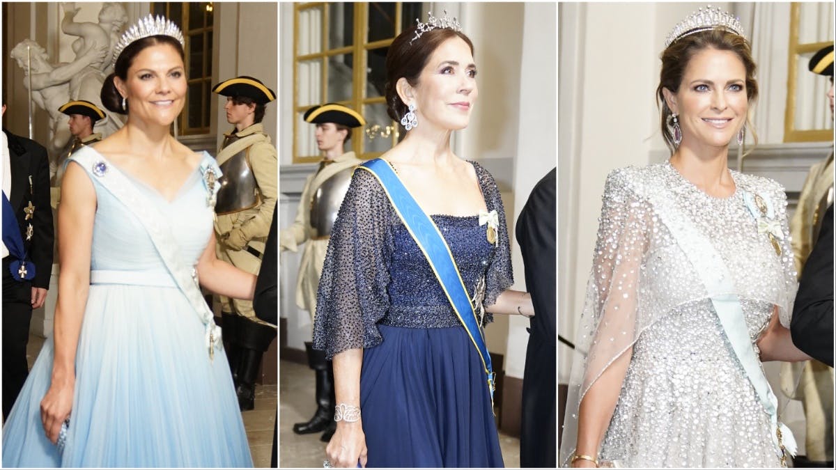 Kronprinsesse Victoria, kronprinsesse Mary og prinsesse Madeleine. 