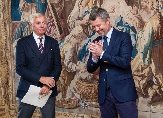 Formand for Yacht Club de France Philippe Héral og kronprins Frederik