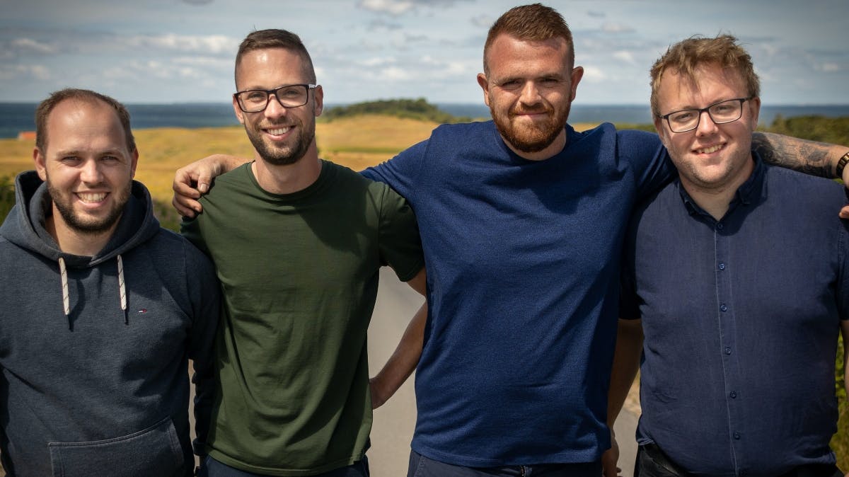 Kresten, Andreas, Mads og Jannich fra "Kærlighed hvor kragerne vender" samt Mie og Vigga