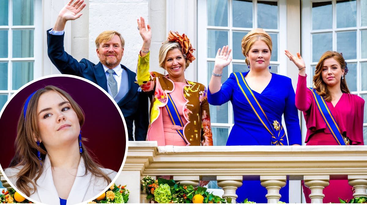 Kong Willem-Alexander med dronning Maxima, prinsesse Amalia og prinsesse Alexia. Indsat foto: Prinsesse Ariane. 