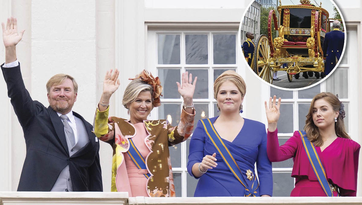 Kong Willem-Alexander, dronning Maxima, prinsesse Amalia og prinsesse Alexia.