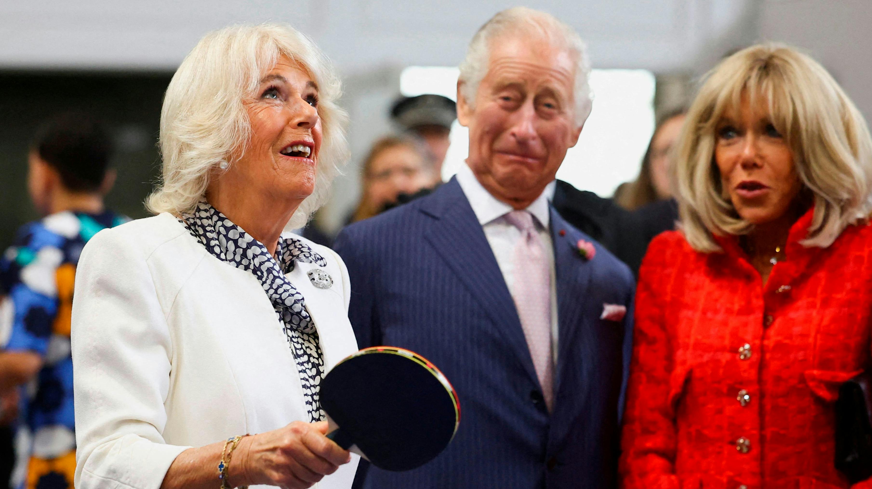 Dronning Camilla, kong Charles, Brigitte Macron. 