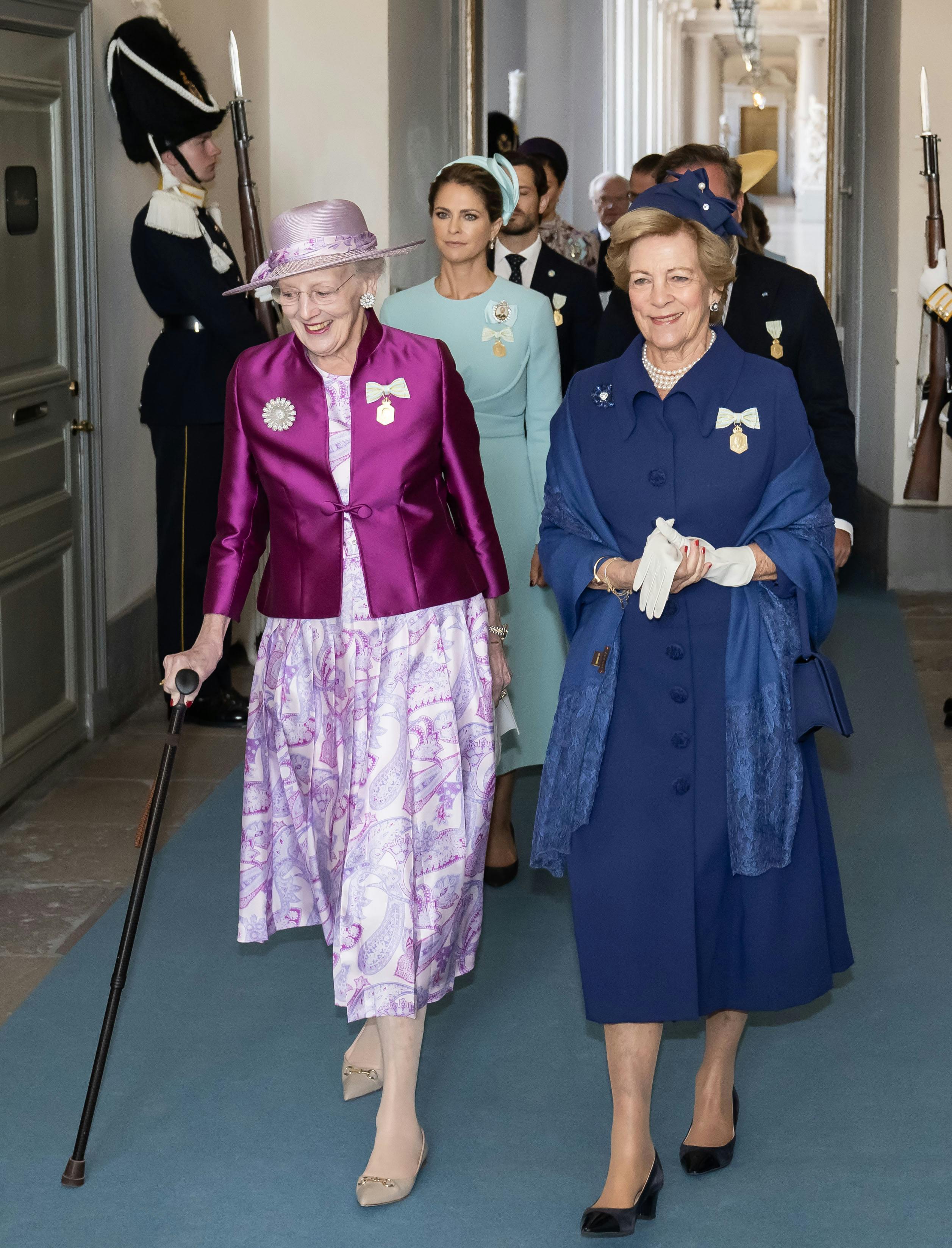 Dronning Margrethe og dronning Anne-Marie til regeringsjubilæum i Sverige den 15. september. 