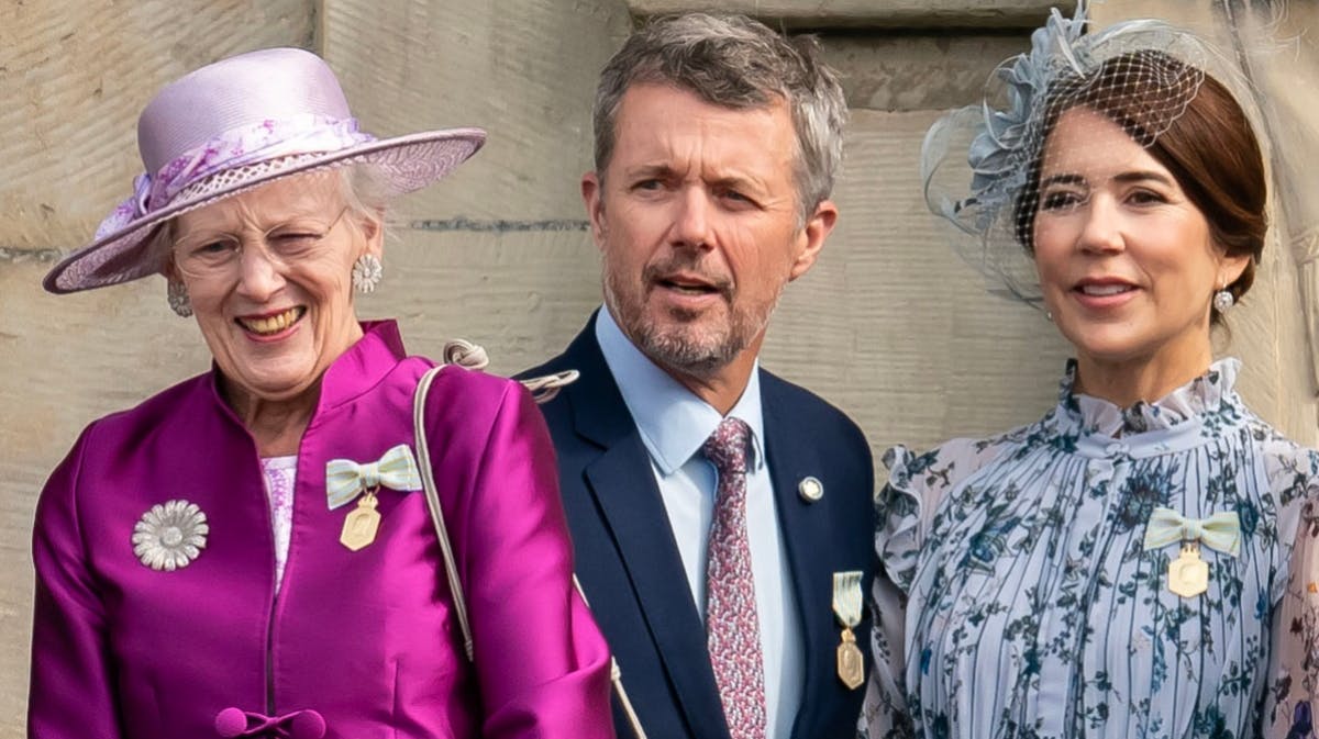 Dronning Margrethe, kronprins Frederik og kronprinsesse Mary